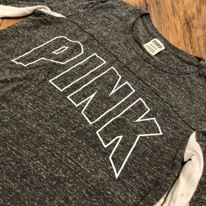 PINK gray baseball shirt